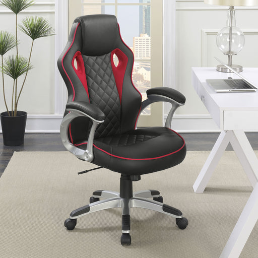 Coaster Lucas Upholstered Office Chair Black and Red Default Title