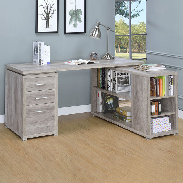 Coaster Yvette L-shape Office Desk Grey Driftwood Default Title