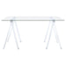 Coaster Amaturo Writing Desk with Glass Top Clear Default Title