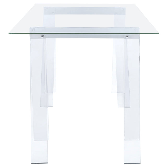 Coaster Amaturo Writing Desk with Glass Top Clear Default Title