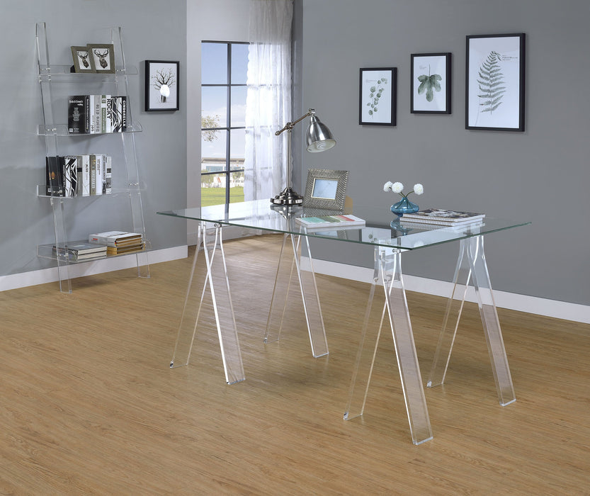 Coaster Amaturo Writing Desk with Glass Top Clear Default Title