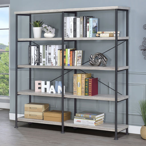 Coaster Analiese 4-shelf Open Bookcase Grey Driftwood Default Title