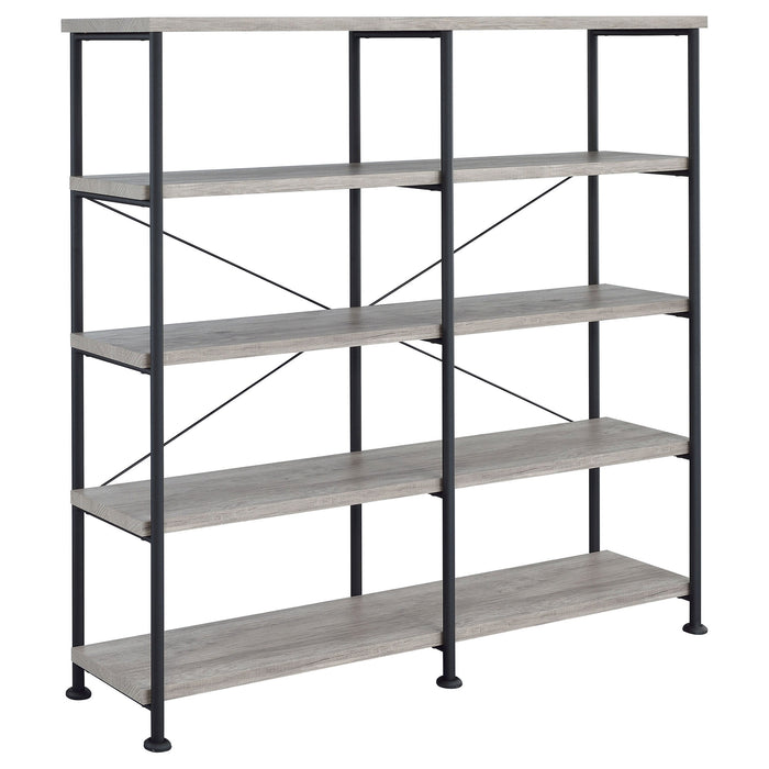 Coaster Analiese 4-shelf Open Bookcase Grey Driftwood Default Title