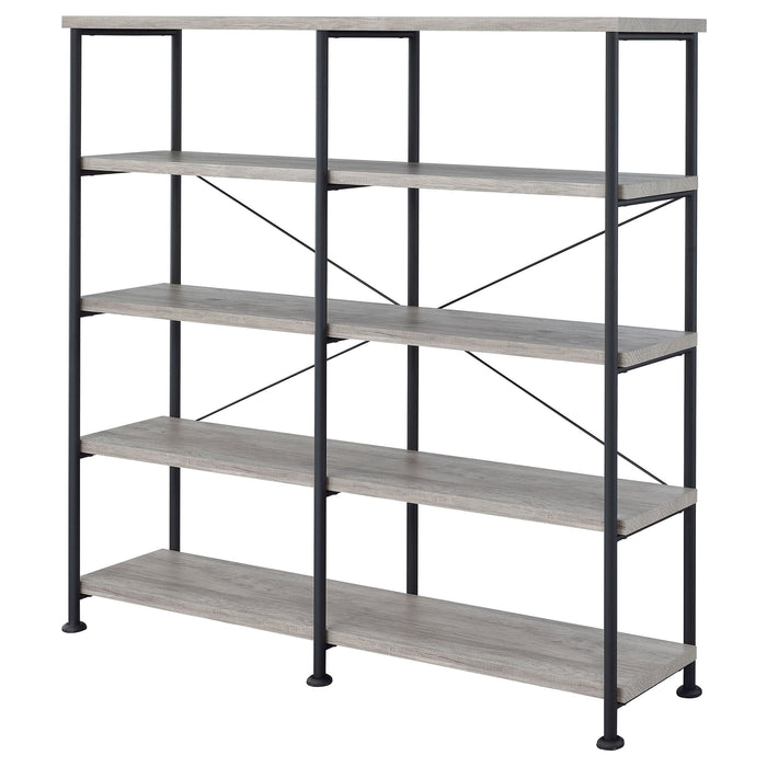 Coaster Analiese 4-shelf Open Bookcase Grey Driftwood Default Title