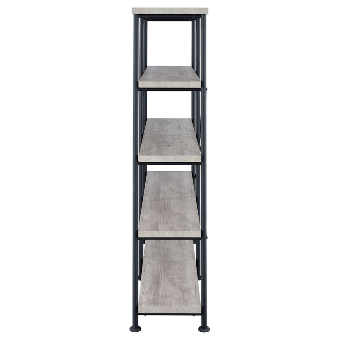 Coaster Analiese 4-shelf Open Bookcase Grey Driftwood Default Title