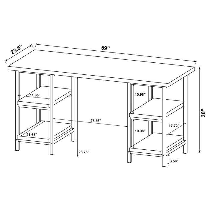 Coaster Kemper 4-shelf Writing Desk Salvaged Cabin Default Title