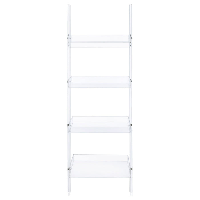 Coaster Amaturo 4-shelf Ladder Bookcase Clear