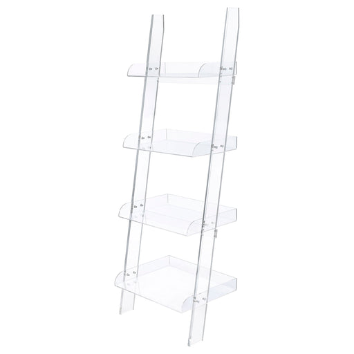 Coaster Amaturo 4-shelf Ladder Bookcase Clear