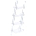 Coaster Amaturo 4-shelf Ladder Bookcase Clear