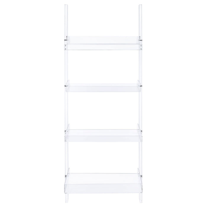 Coaster Amaturo 4-shelf Ladder Bookcase Clear