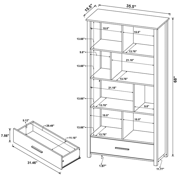 Coaster Dylan Rectangular 8-shelf Bookcase Default Title