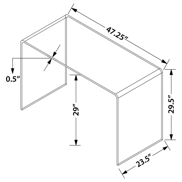 Coaster Ripley Glass Writing Desk Clear Default Title