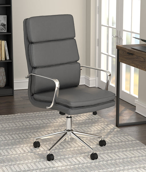 Coaster Ximena High Back Upholstered Office Chair Grey Default Title