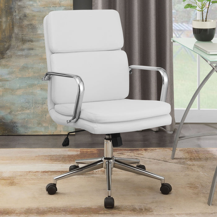 Coaster Ximena Standard Back Upholstered Office Chair White Default Title