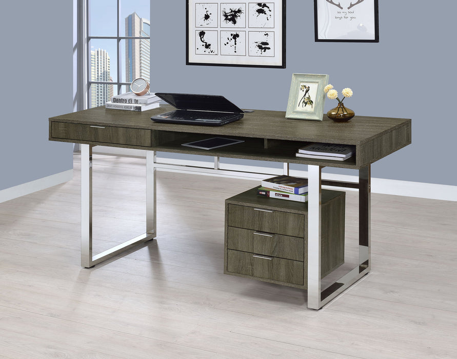 Coaster Whitman 4-drawer Writing Desk Weathered Grey Default Title