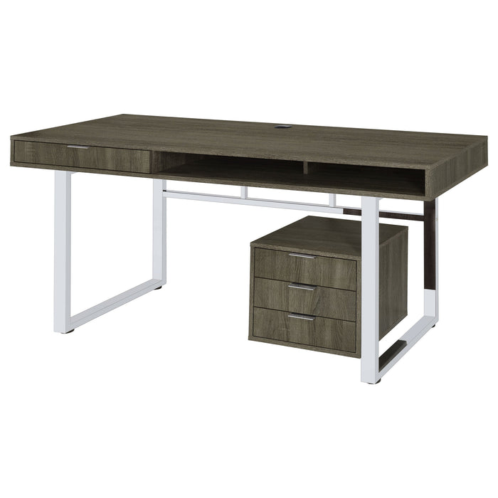 Coaster Whitman 4-drawer Writing Desk Weathered Grey Default Title