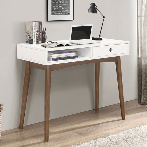 Coaster Bradenton 1-drawer Writing Desk White and Walnut Default Title