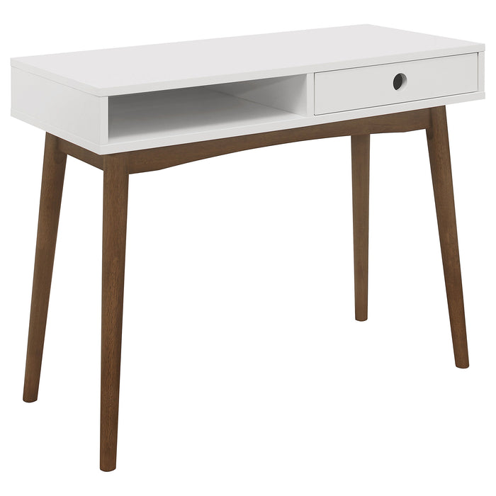 Coaster Bradenton 1-drawer Writing Desk White and Walnut Default Title