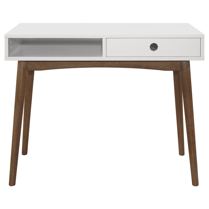 Coaster Bradenton 1-drawer Writing Desk White and Walnut Default Title