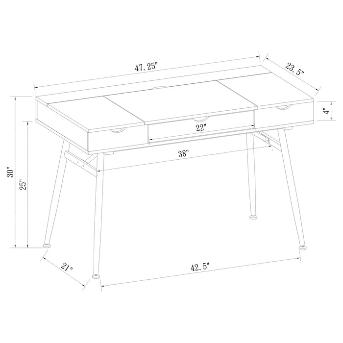 Coaster Rafael 1-drawer Writing Desk Rustic Driftwood Default Title