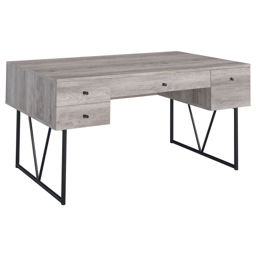 Coaster Analiese 4-drawer Writing Desk Grey Driftwood Default Title