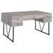 Coaster Analiese 4-drawer Writing Desk Grey Driftwood Default Title