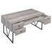 Coaster Analiese 4-drawer Writing Desk Grey Driftwood Default Title