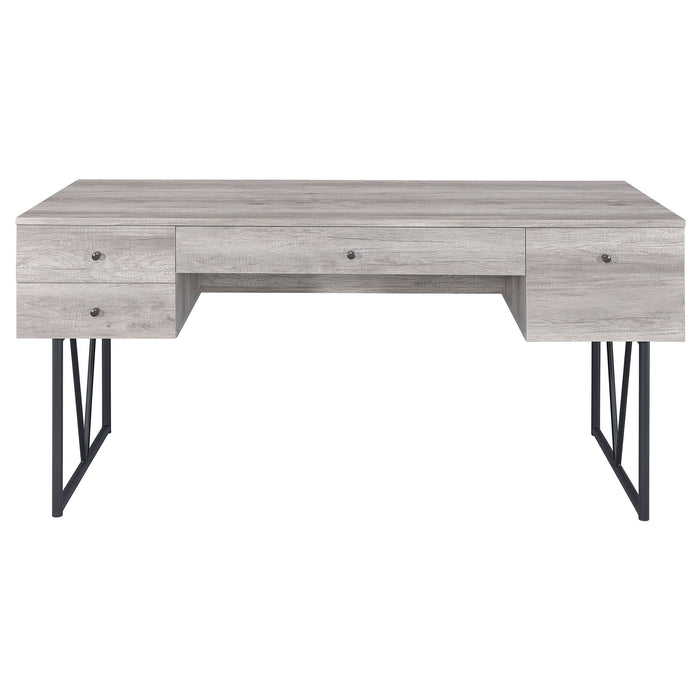 Coaster Analiese 4-drawer Writing Desk Grey Driftwood Default Title