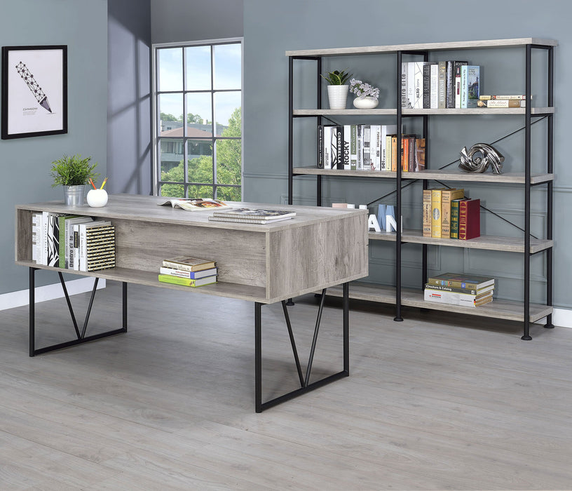 Coaster Analiese 4-drawer Writing Desk Grey Driftwood Default Title