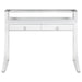 Coaster Gemma 2-drawer Writing Desk Glossy White and Chrome Default Title