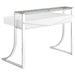 Coaster Gemma 2-drawer Writing Desk Glossy White and Chrome Default Title