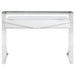 Coaster Gemma 2-drawer Writing Desk Glossy White and Chrome Default Title