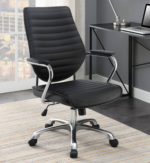 Coaster Chase High Back Office Chair Black and Chrome Default Title