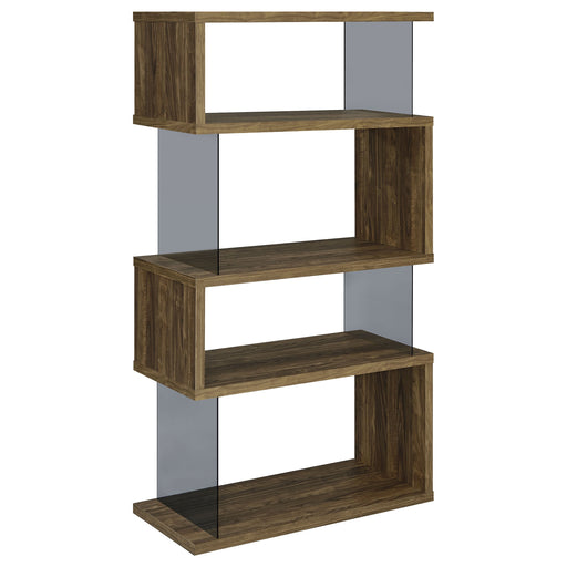 Coaster Emelle 4-shelf Bookcase with Glass Panels Default Title