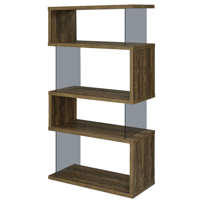 Coaster Emelle 4-shelf Bookcase with Glass Panels Default Title