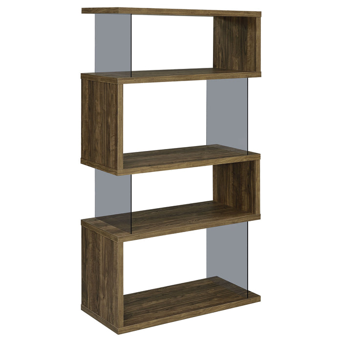 Coaster Emelle 4-shelf Bookcase with Glass Panels Default Title