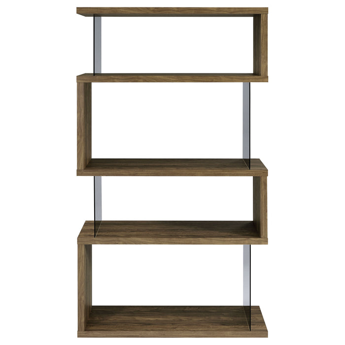 Coaster Emelle 4-shelf Bookcase with Glass Panels Default Title