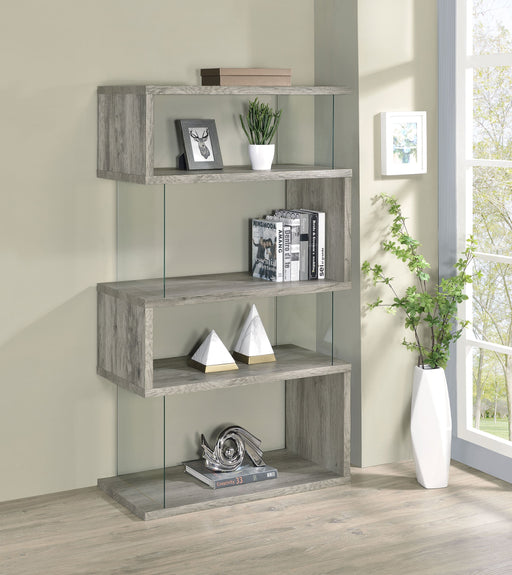 Coaster Emelle 4-shelf Bookcase with Glass Panels Default Title