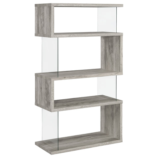 Coaster Emelle 4-shelf Bookcase with Glass Panels Default Title