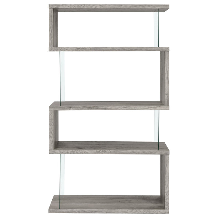 Coaster Emelle 4-shelf Bookcase with Glass Panels Default Title