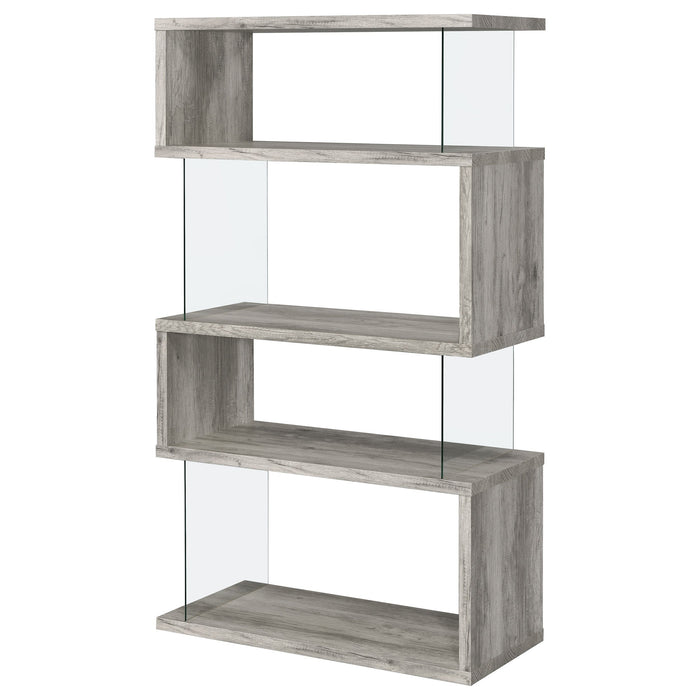 Coaster Emelle 4-shelf Bookcase with Glass Panels Default Title