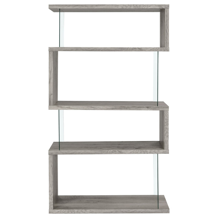 Coaster Emelle 4-shelf Bookcase with Glass Panels Default Title