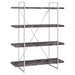 Coaster Grimma 4-shelf Bookcase Rustic Grey Herringbone Default Title