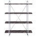 Coaster Grimma 4-shelf Bookcase Rustic Grey Herringbone Default Title