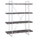 Coaster Grimma 4-shelf Bookcase Rustic Grey Herringbone Default Title