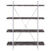 Coaster Grimma 4-shelf Bookcase Rustic Grey Herringbone Default Title