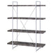 Coaster Grimma 4-shelf Bookcase Rustic Grey Herringbone Default Title