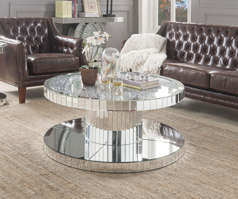 Noralie 40"L x 40"W Glam Round Coffee Table