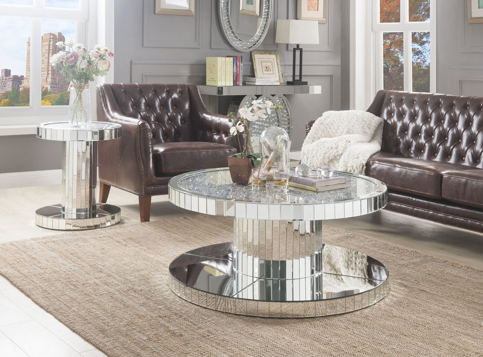 Noralie 40"L x 40"W Glam Round Coffee Table