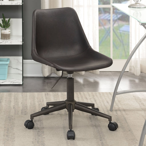 Coaster Carnell Adjustable Height Office Chair with Casters Brown and Rustic Taupe Default Title